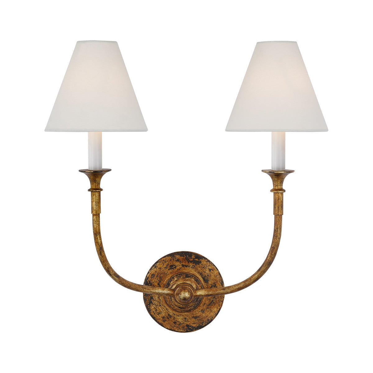 Silva Lámpara de Pared Vintage de Tela con Brazo de Negro/Blanco/Látón
