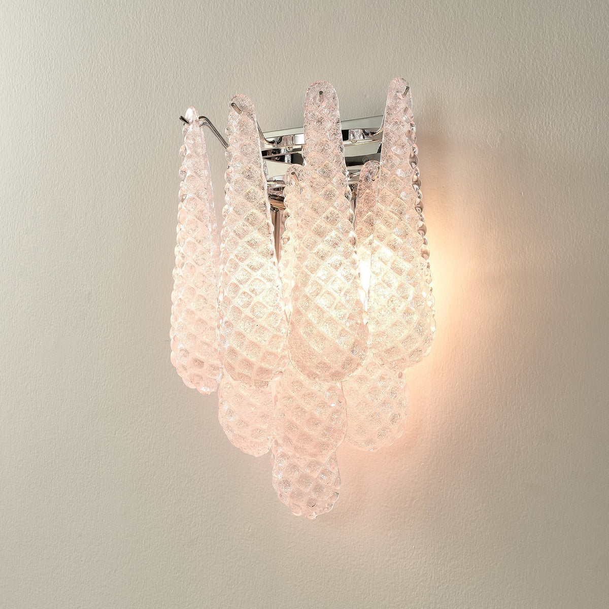 Aurora Aplique de pared Vidrio Gofrado Brillo Suave Moderno