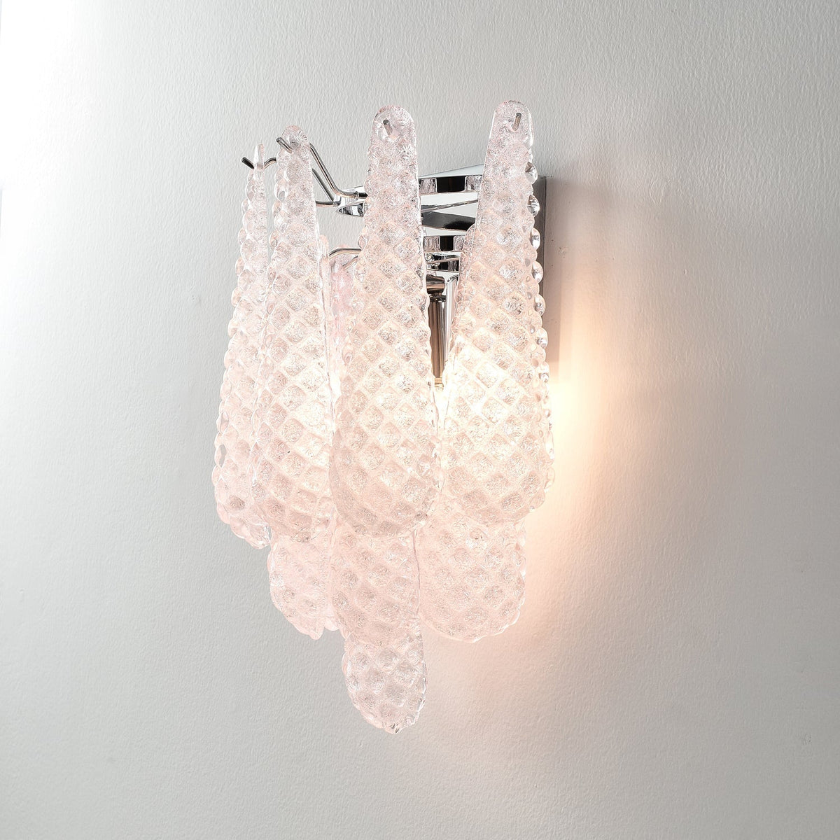 Aurora Aplique de pared Vidrio Gofrado Brillo Suave Moderno