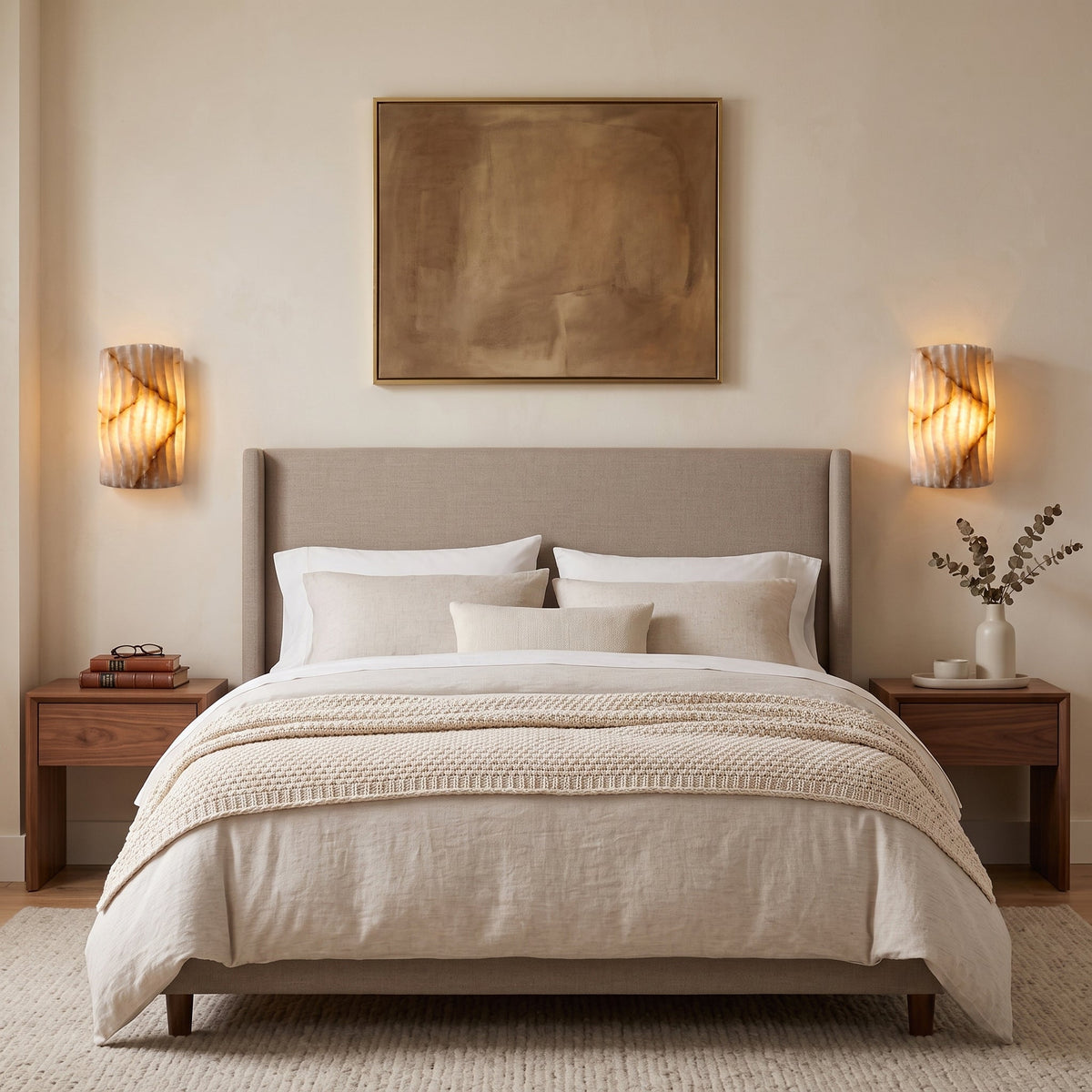 Fluted aplique de pared alabastro