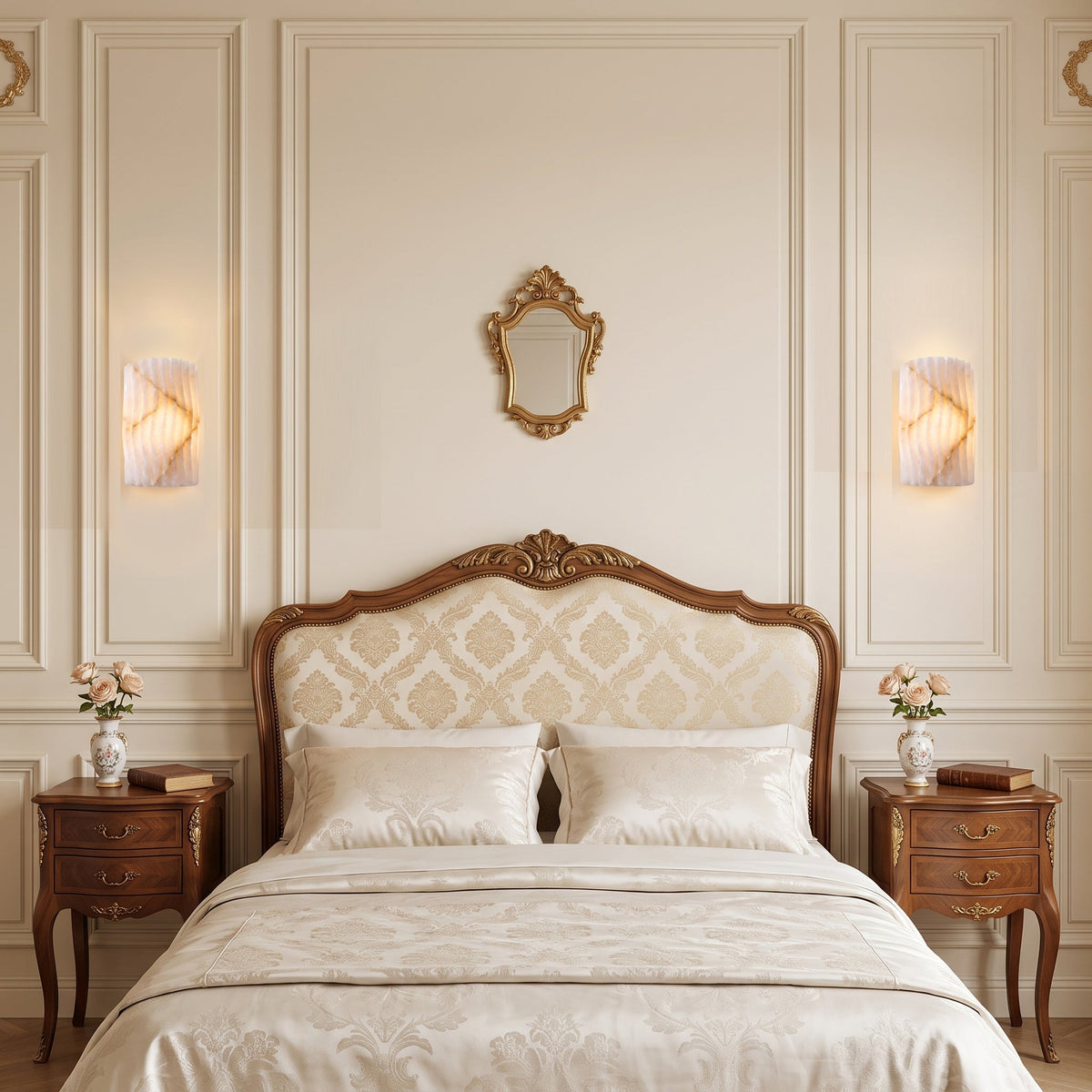 Fluted aplique de pared alabastro