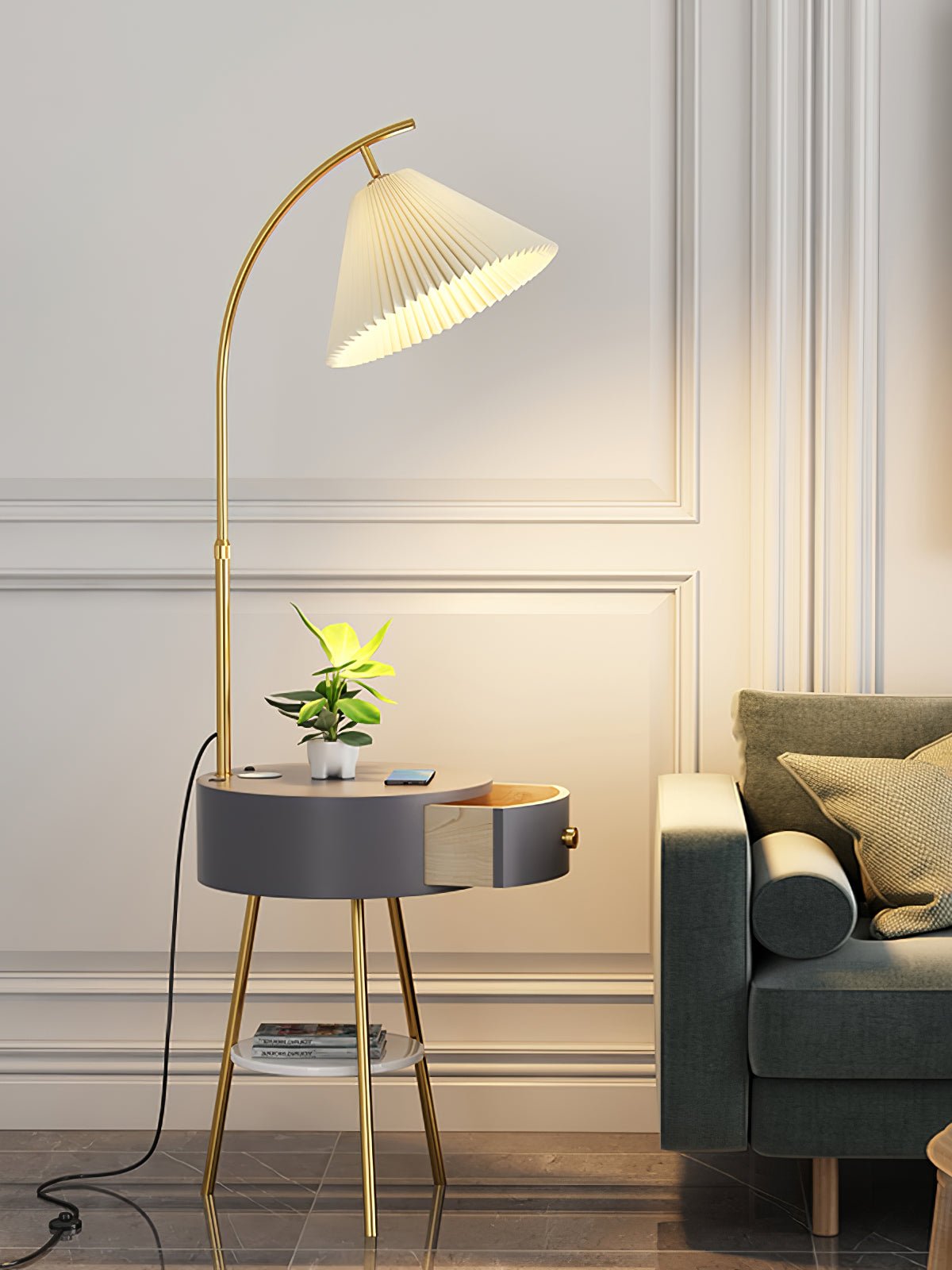 Arcora plisada Arc Floor Light