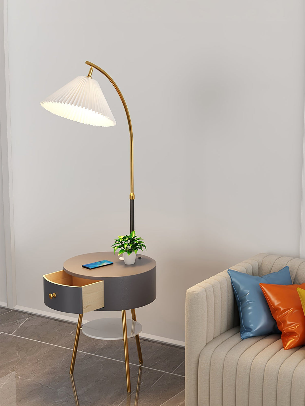 Arcora plisada Arc Floor Light