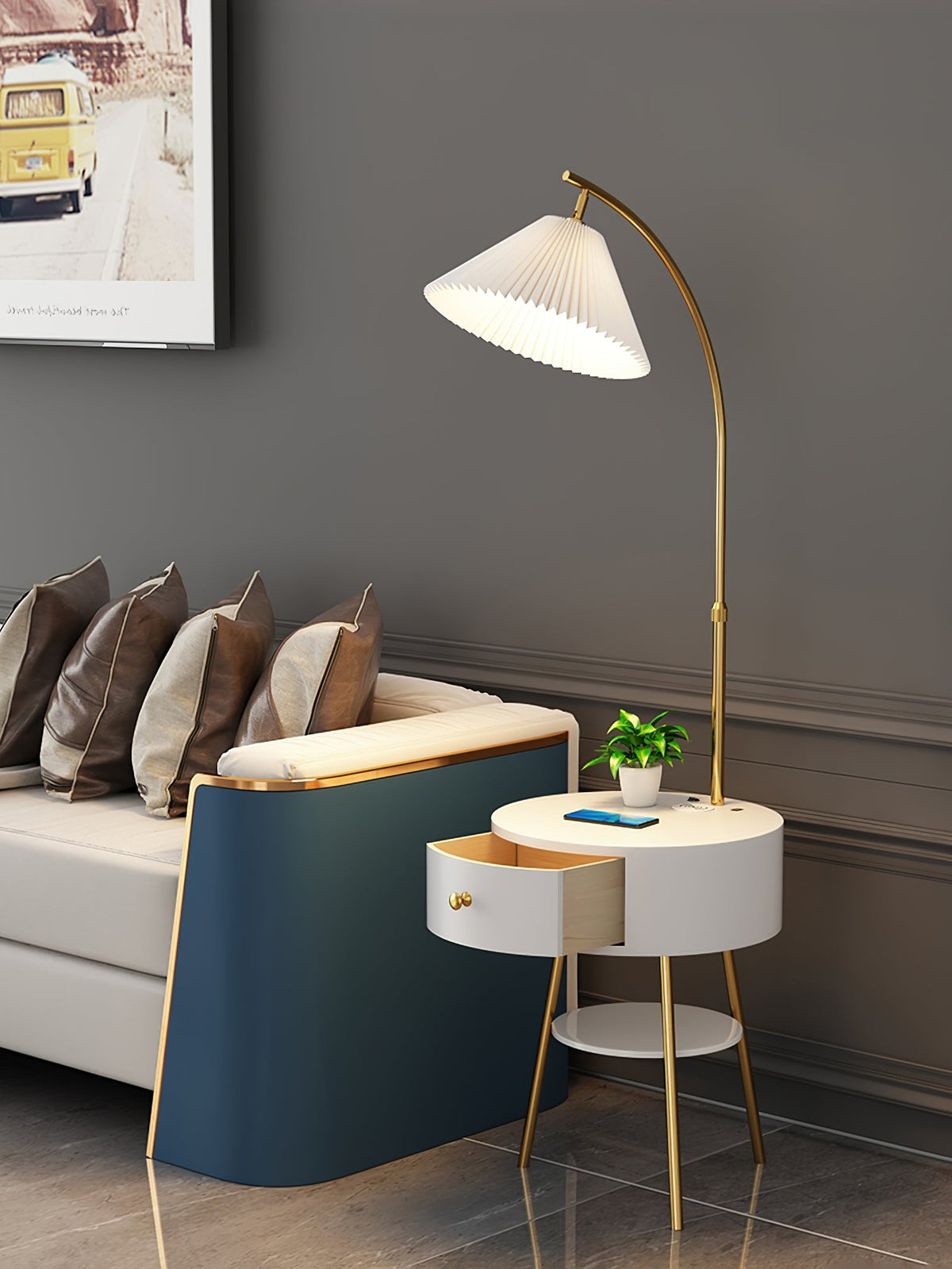 Arcora plisada Arc Floor Light