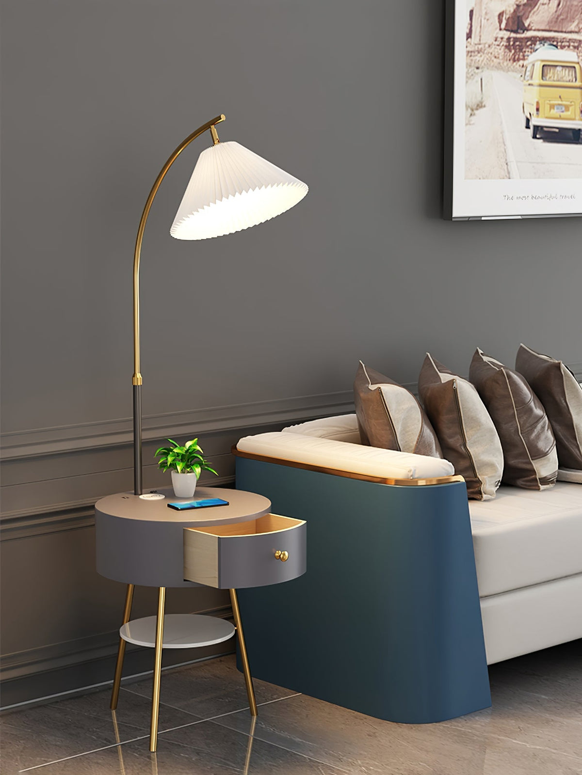Arcora plisada Arc Floor Light