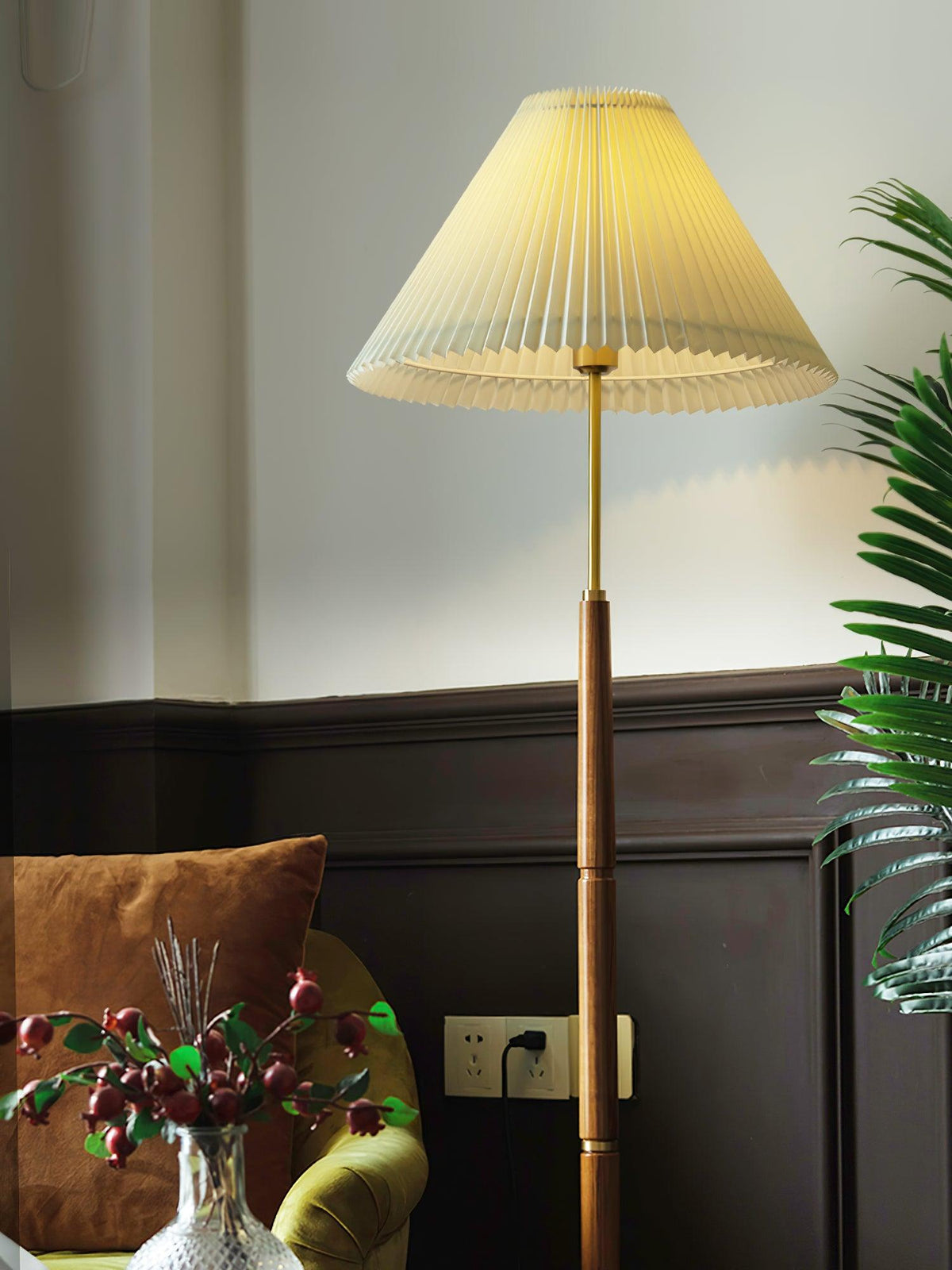Syleina lámpara de pie minimalista de madera