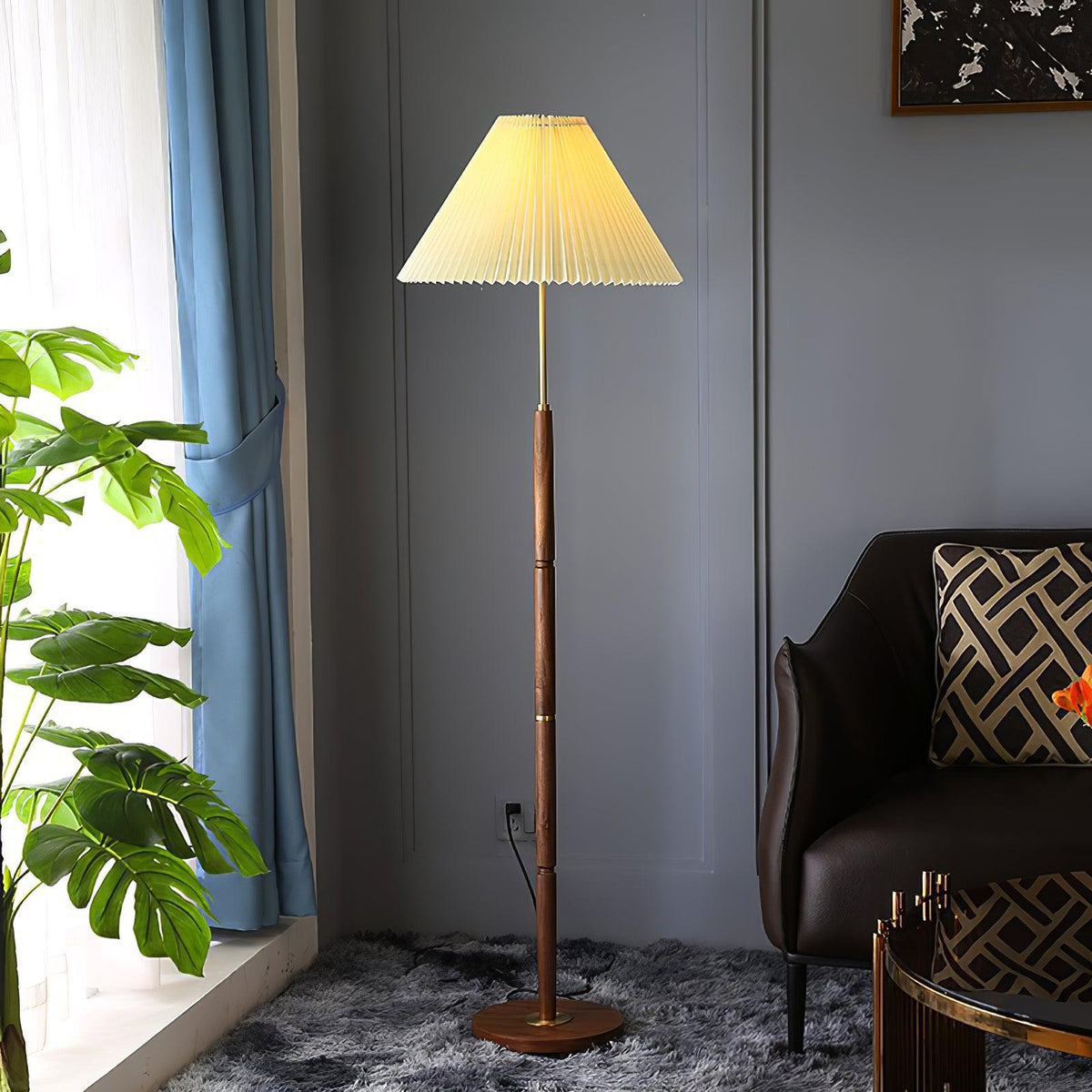 Syleina lámpara de pie minimalista de madera
