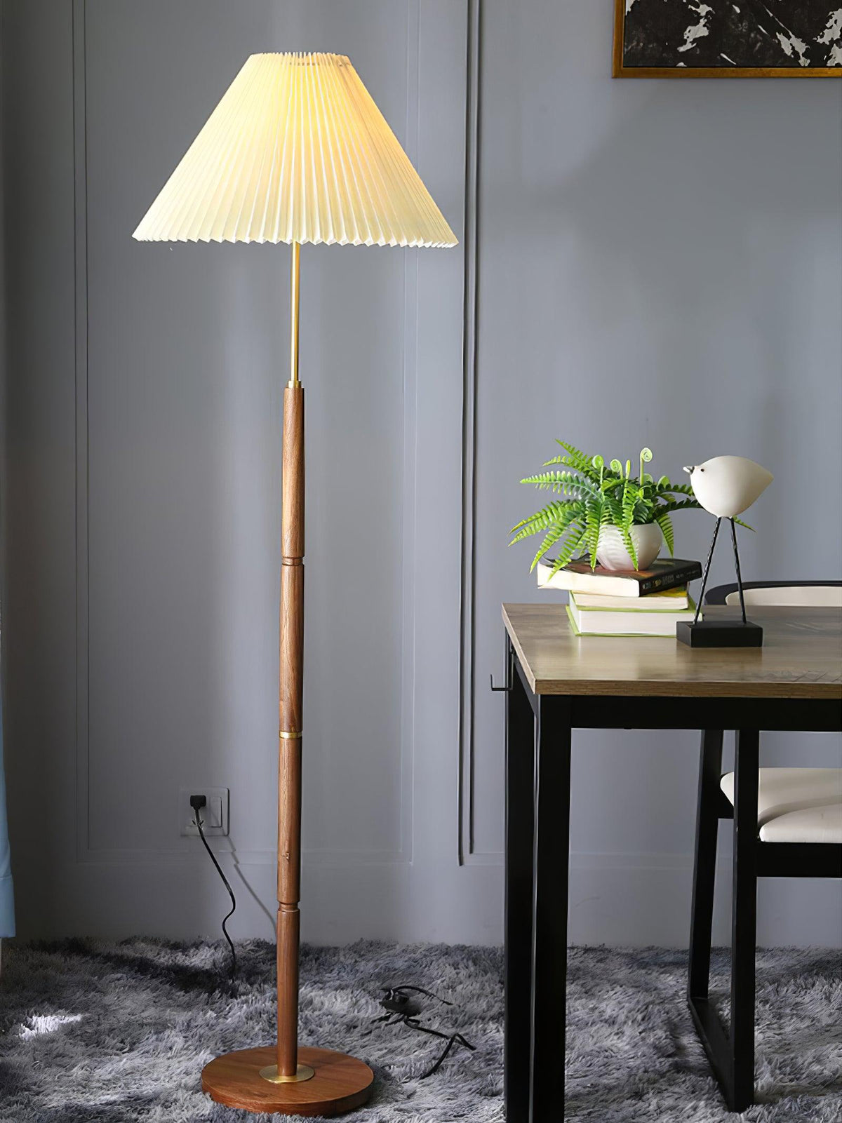 Syleina lámpara de pie minimalista de madera