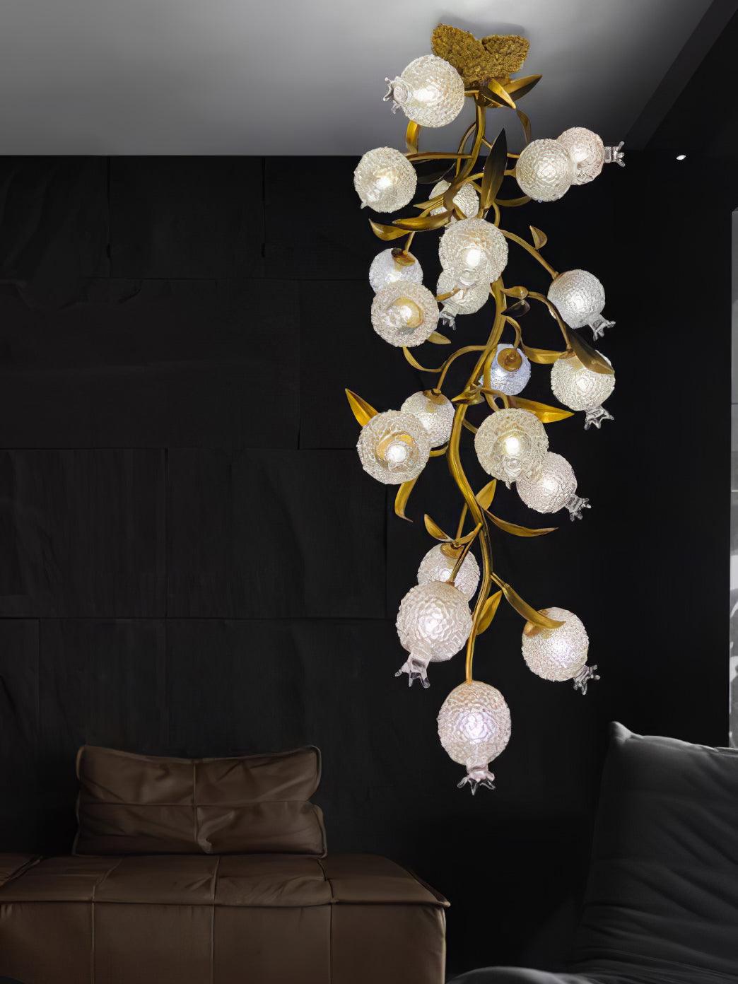 Bexlyn lámpara de techo elegancia Pomegranate de vidrio y latón