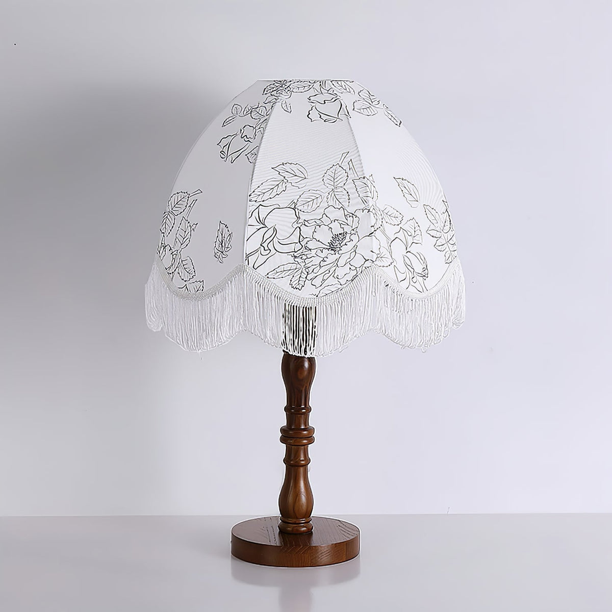 Orlyn lámpara de mesa elegante de madera y tejido