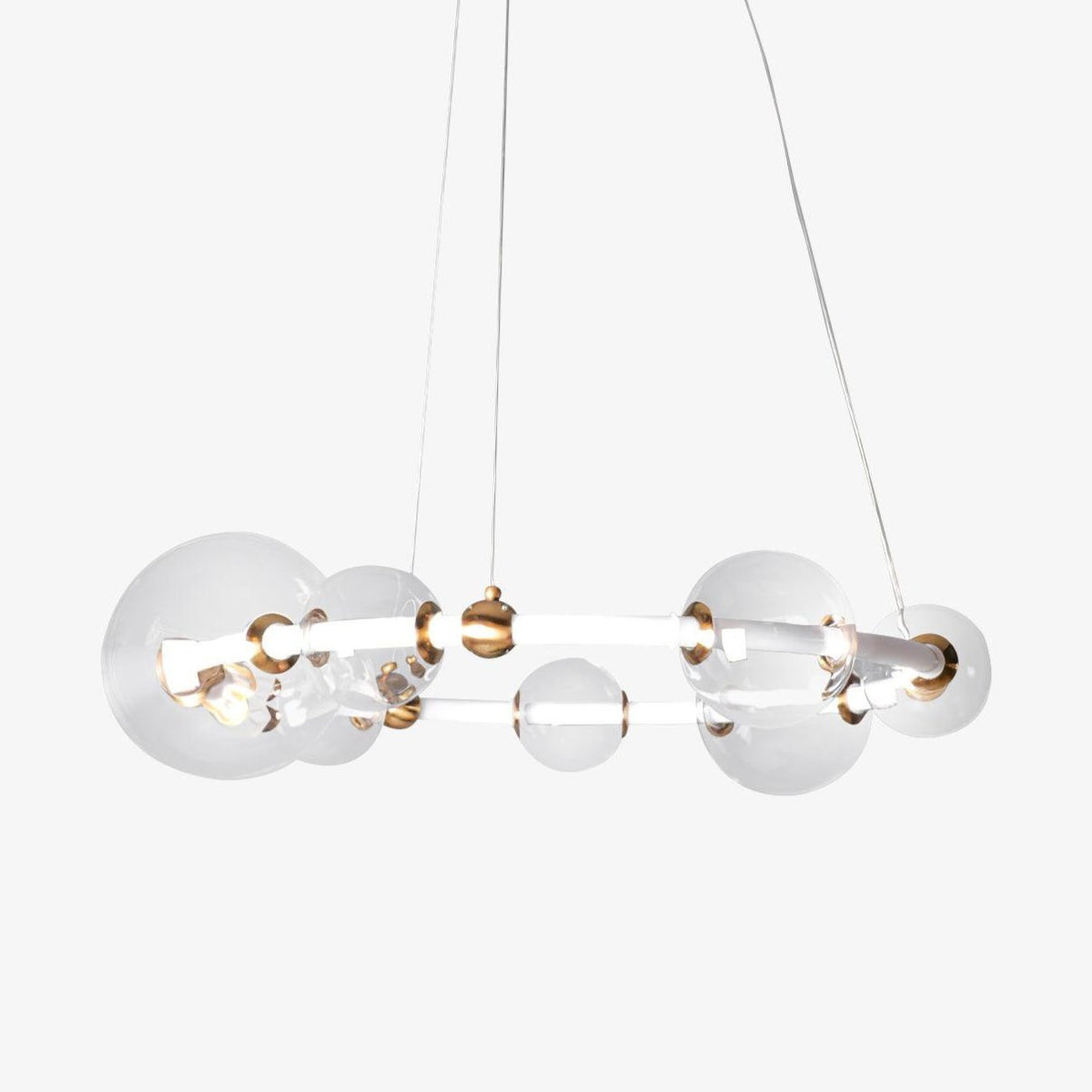 Cera lámpara de araña Bubble transparente Ring Contemporary minimalista