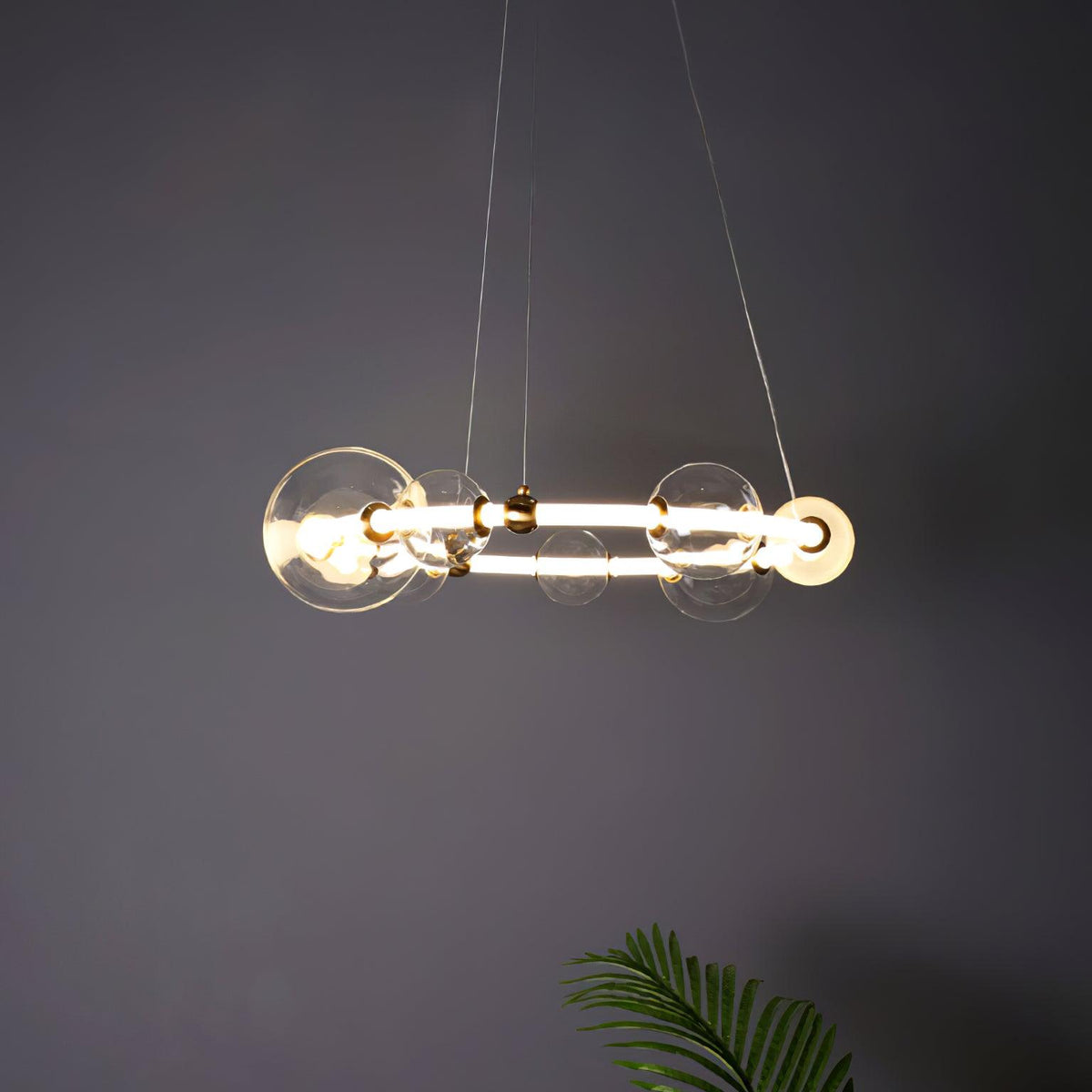 Cera lámpara de araña Bubble transparente Ring Contemporary minimalista