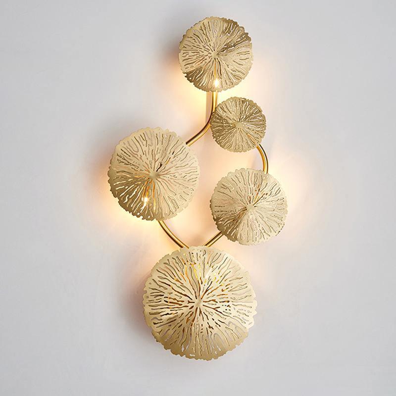 Rylso aplique de pared Lotus Leaf de latón
