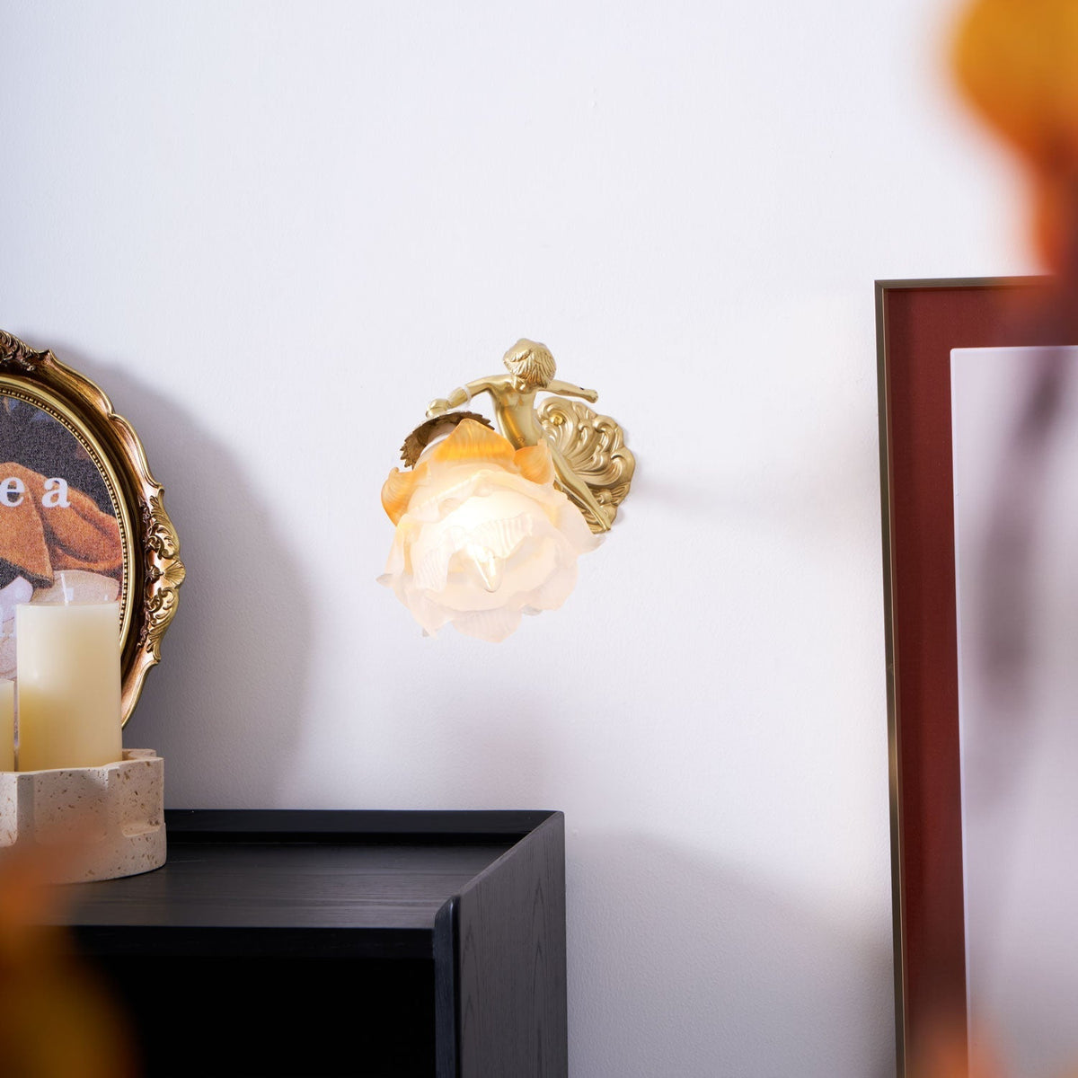 Bex aplique de pared Flying Angel de vidrio