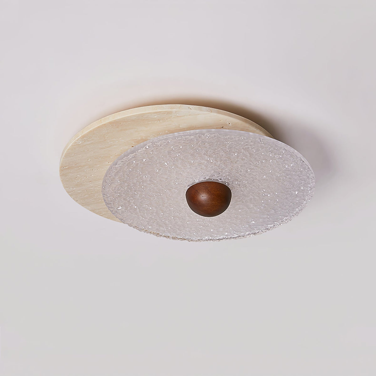 Keth Circular aplique de pared / lámpara de techo de travertino
