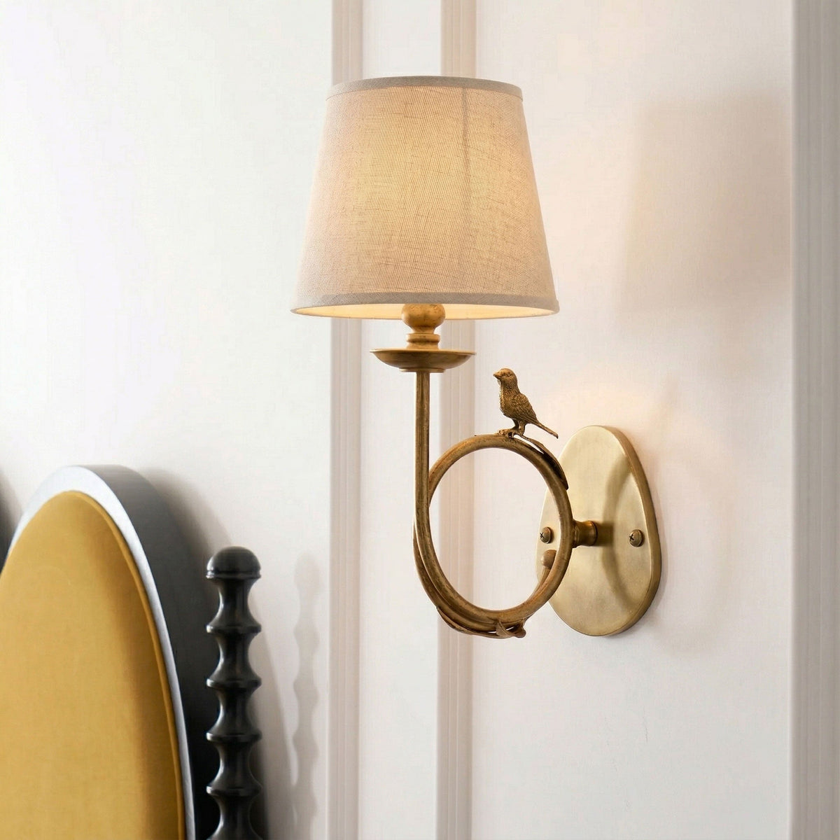 Orvienne aplique de pared de tejido Bird
