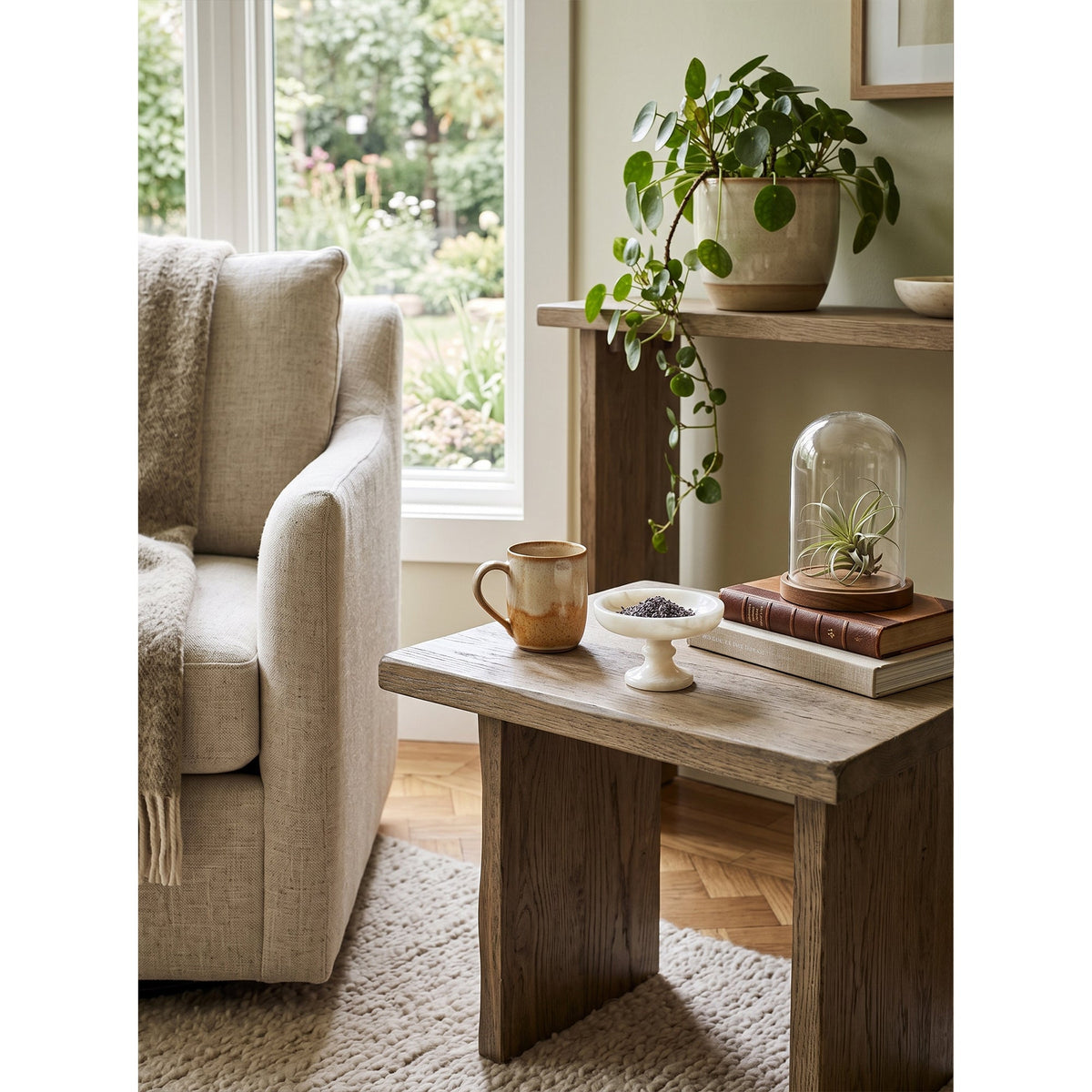 Henswick Cuenco de ónix blanco con pedestal