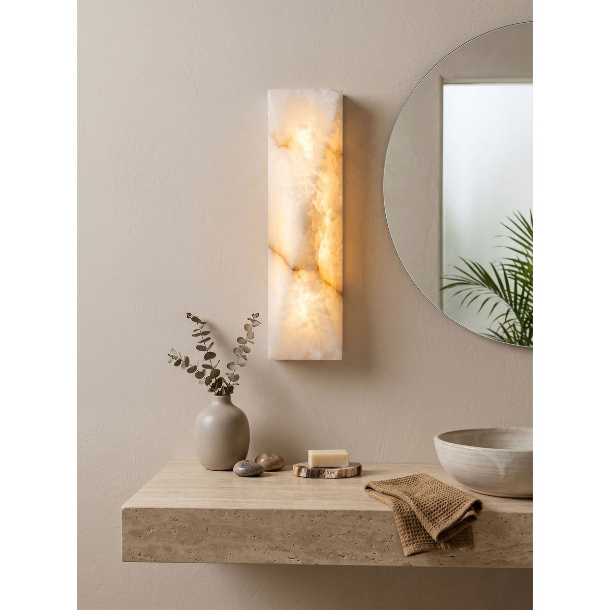 Aveninine aplique de pared alabastro