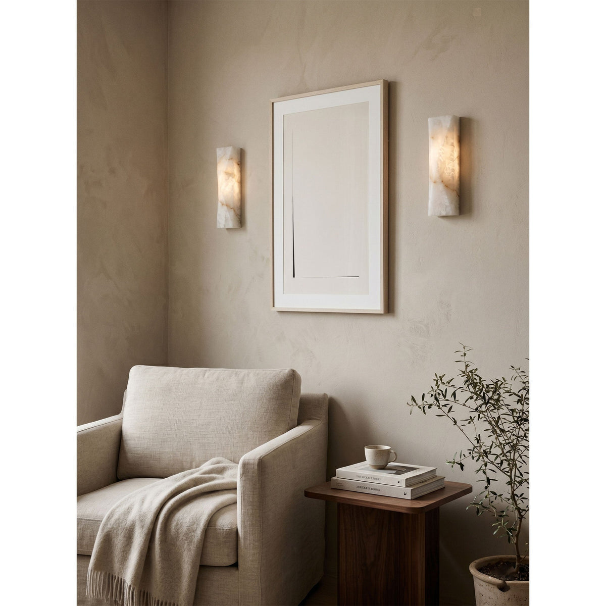 Aveninine aplique de pared alabastro