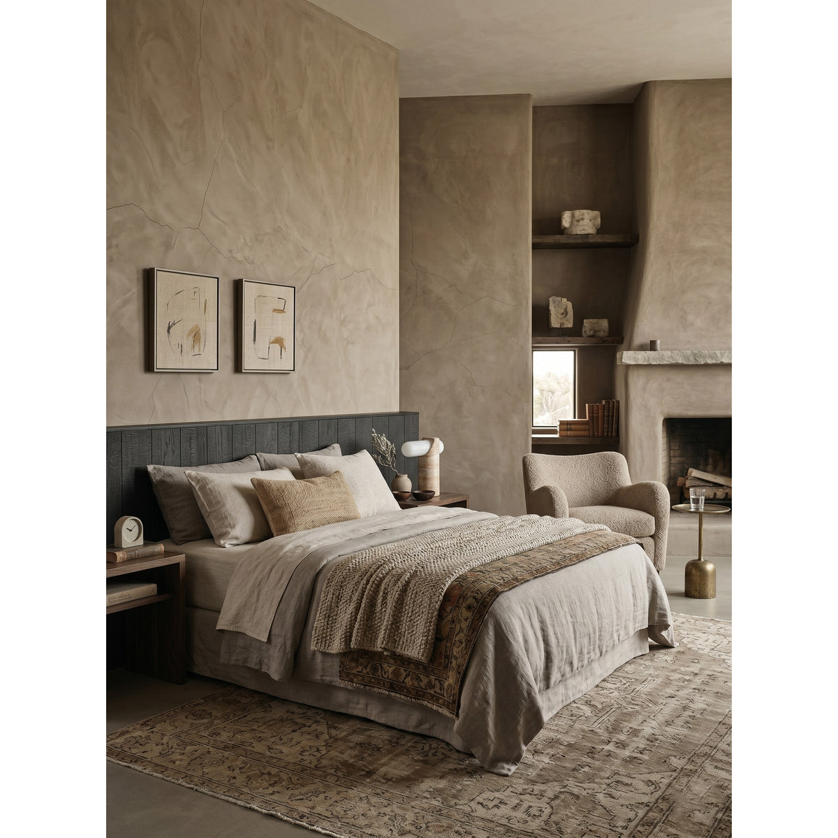 Marwen travertino lámpara de mesa