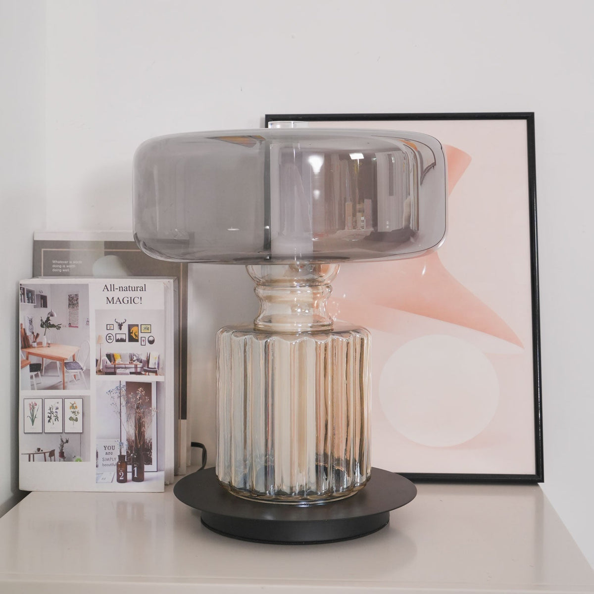 Svora lámpara de mesa moderna de vidrio
