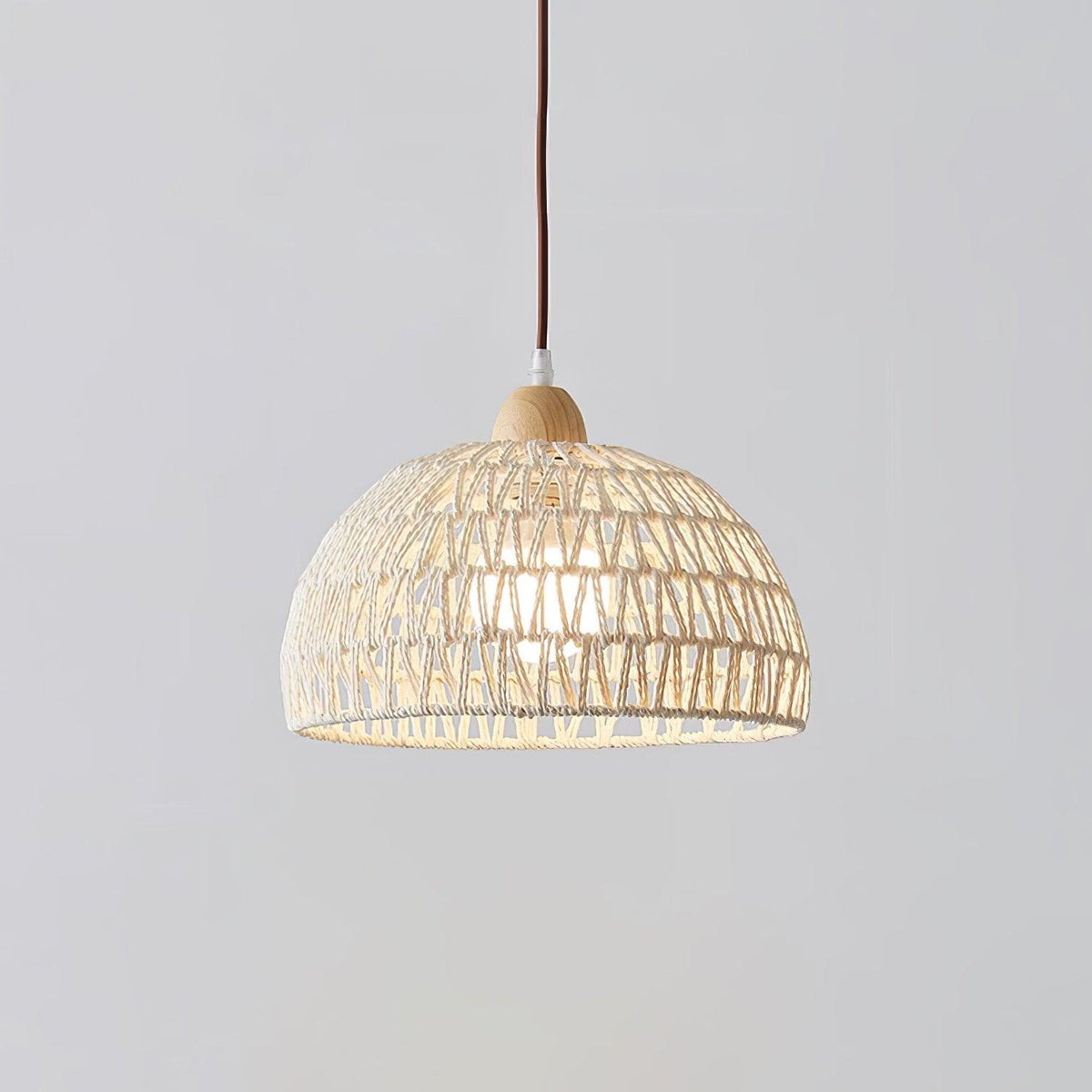 Calyran lámpara colgante de ratán y madera