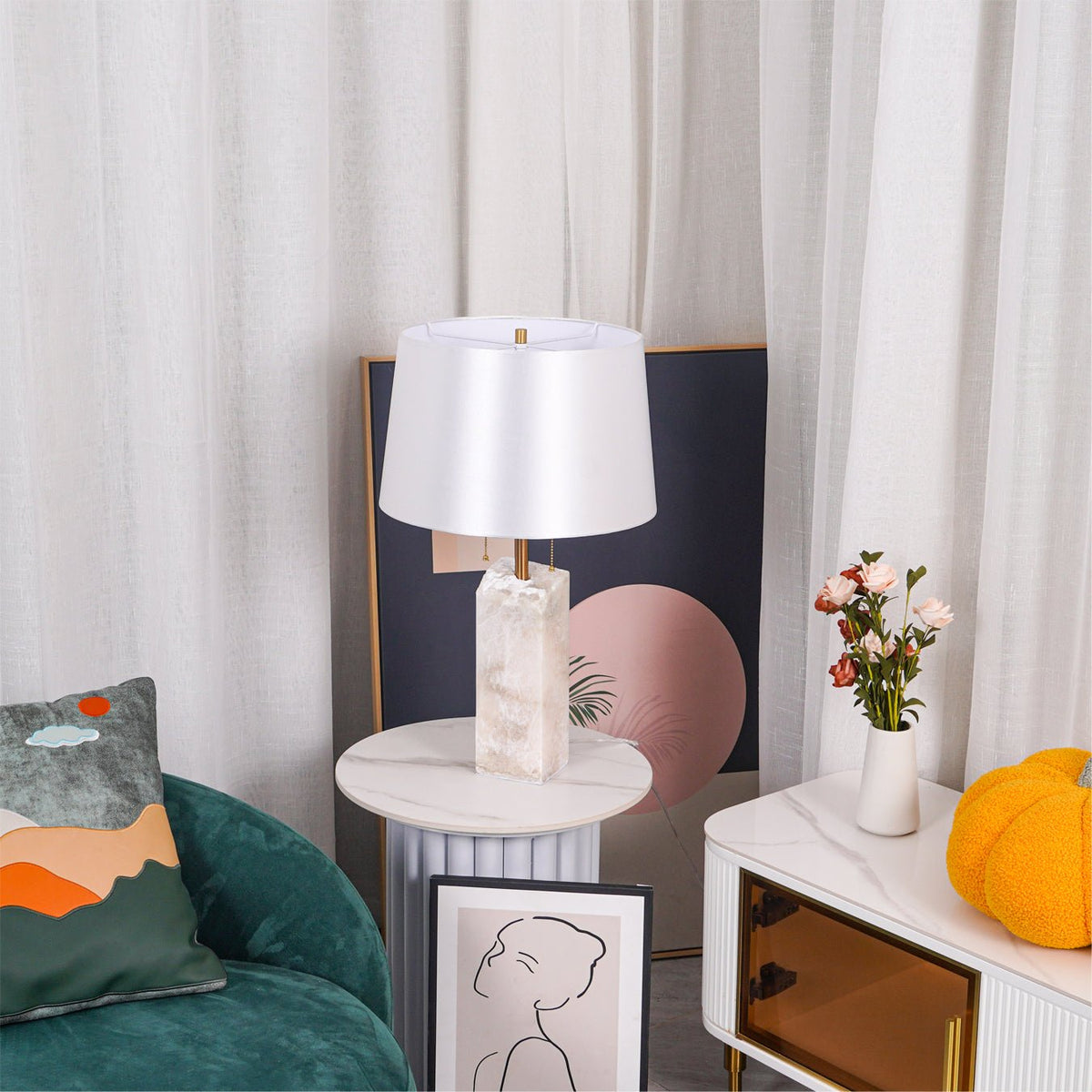 Gaveth lámpara de mesa minimalista de alabastro