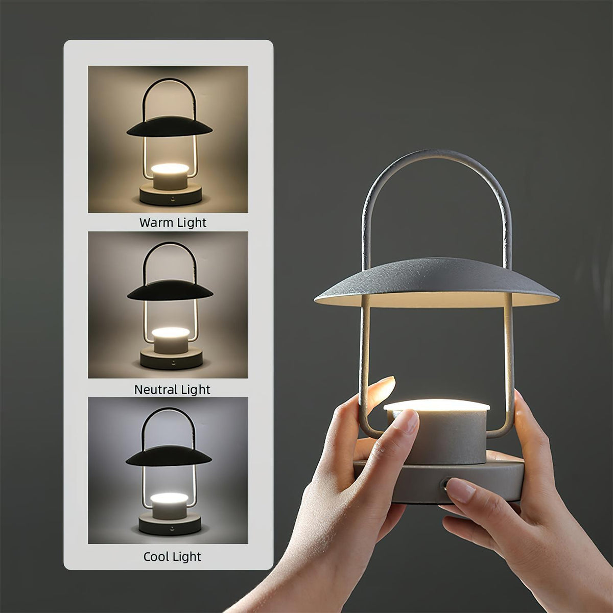 Solaran lámpara de mesa gris contemporánea