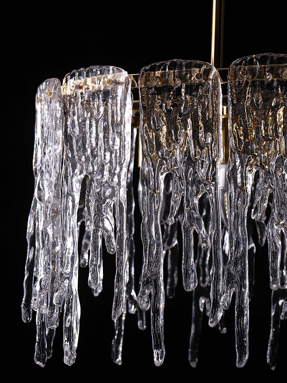 Cathaa lámpara de araña rectangular postmoderna de lujo con cristal y cristal de vidrio