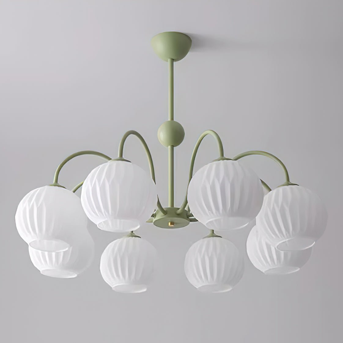 Velaaria lámpara de araña verde vidrio Ribeteado moderno 8-Light