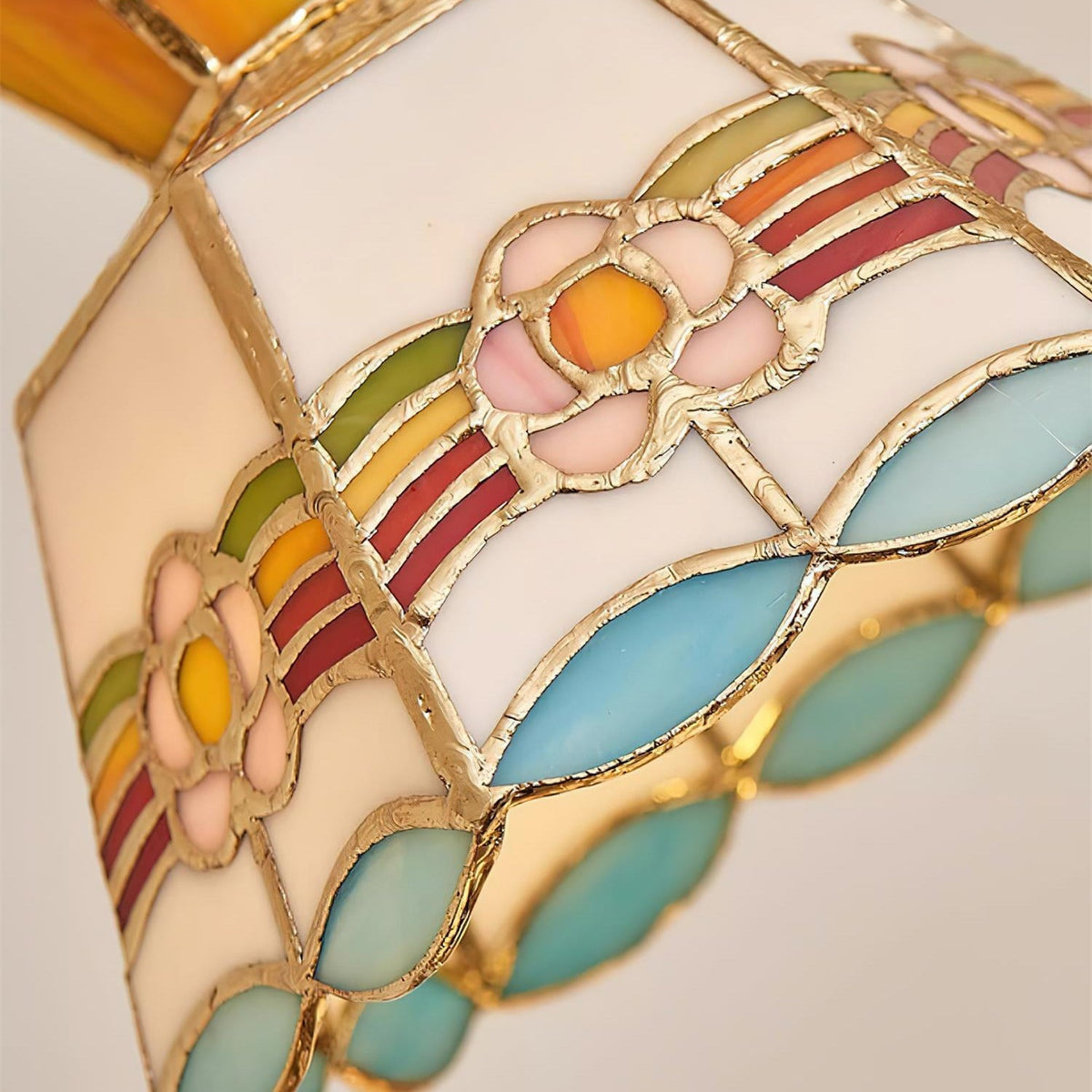 Tiffany Lámparas Colgantes Retro de Cristal Florales