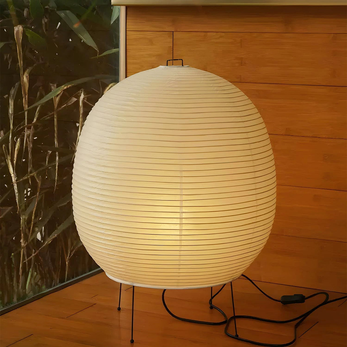 Lunaella lámpara de mesa con pantalla de papel arroz tipo farol