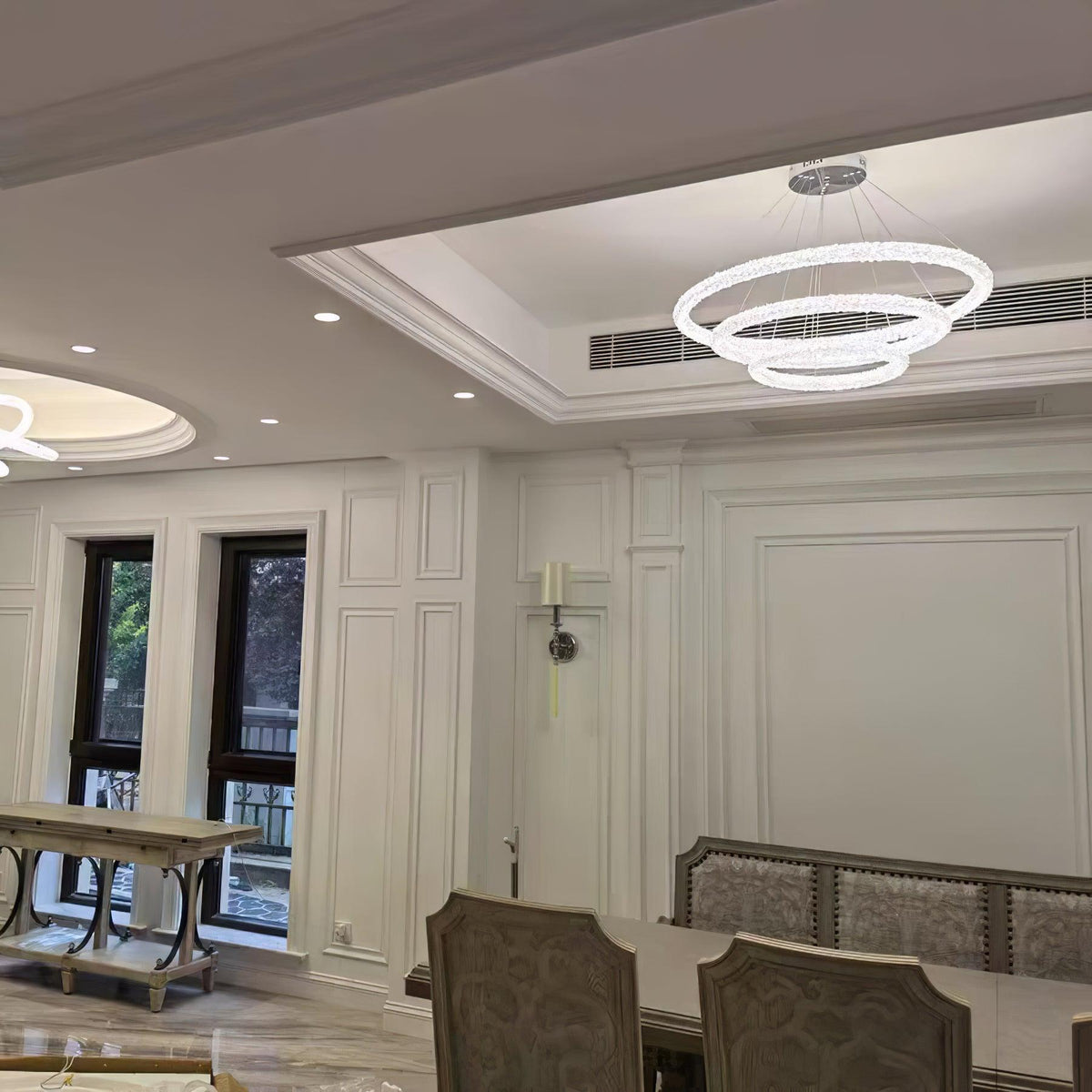 Seleira lámpara de araña Ring cristal LED