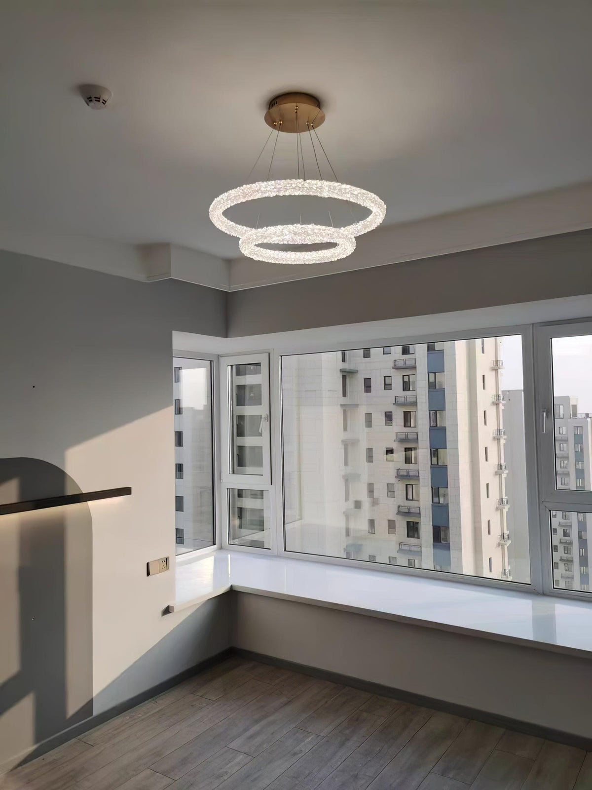 Seleira lámpara de araña Ring cristal LED