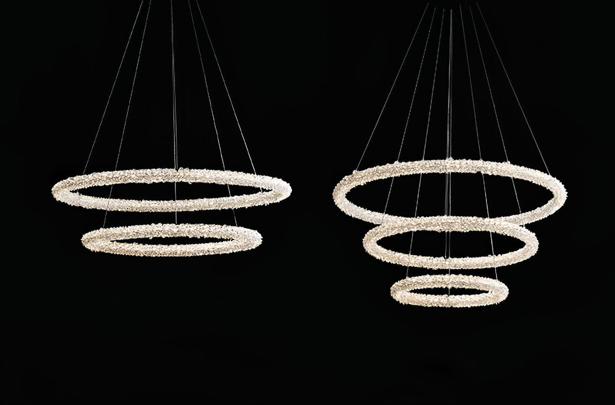 Seleira lámpara de araña Ring cristal LED