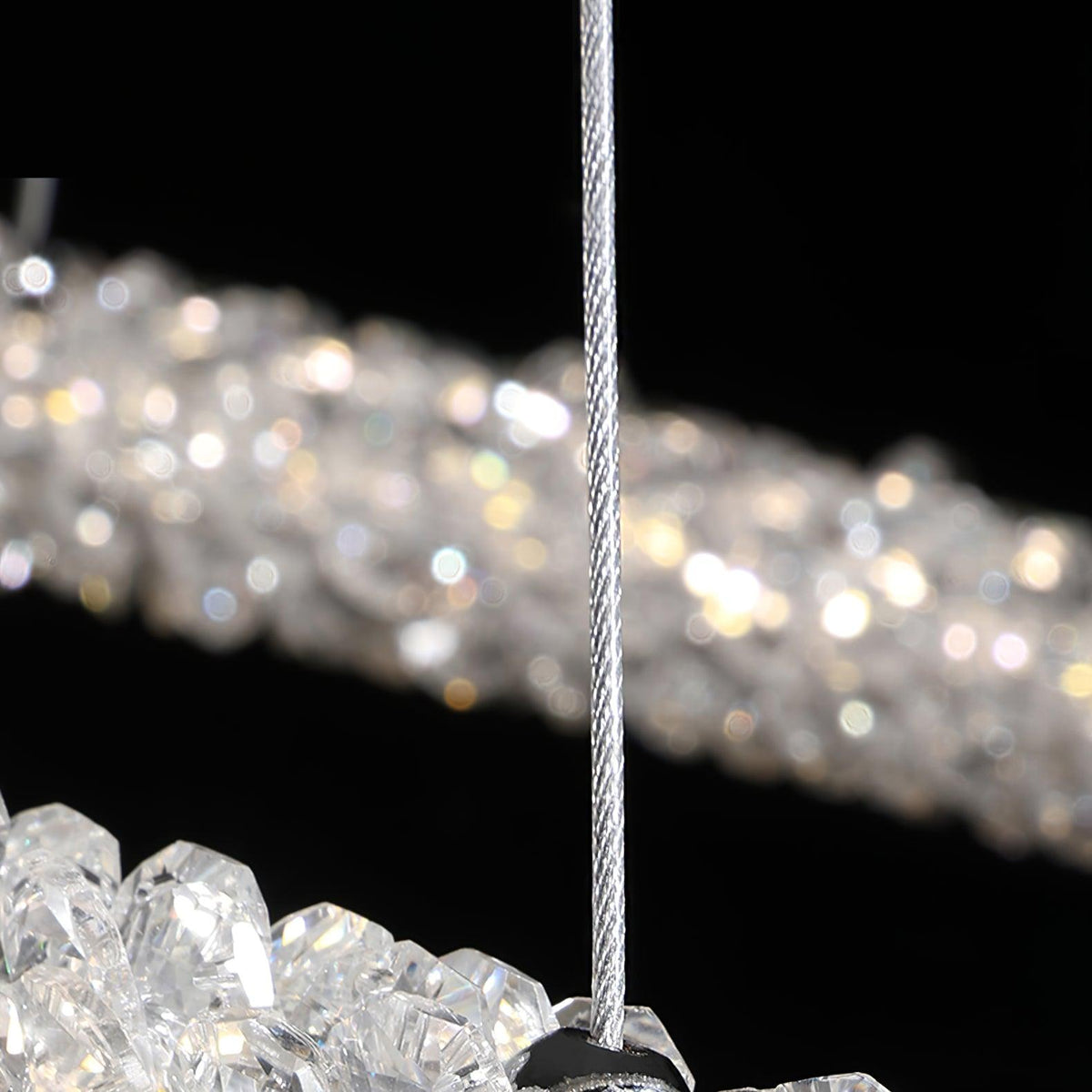 Seleira lámpara de araña Ring cristal LED
