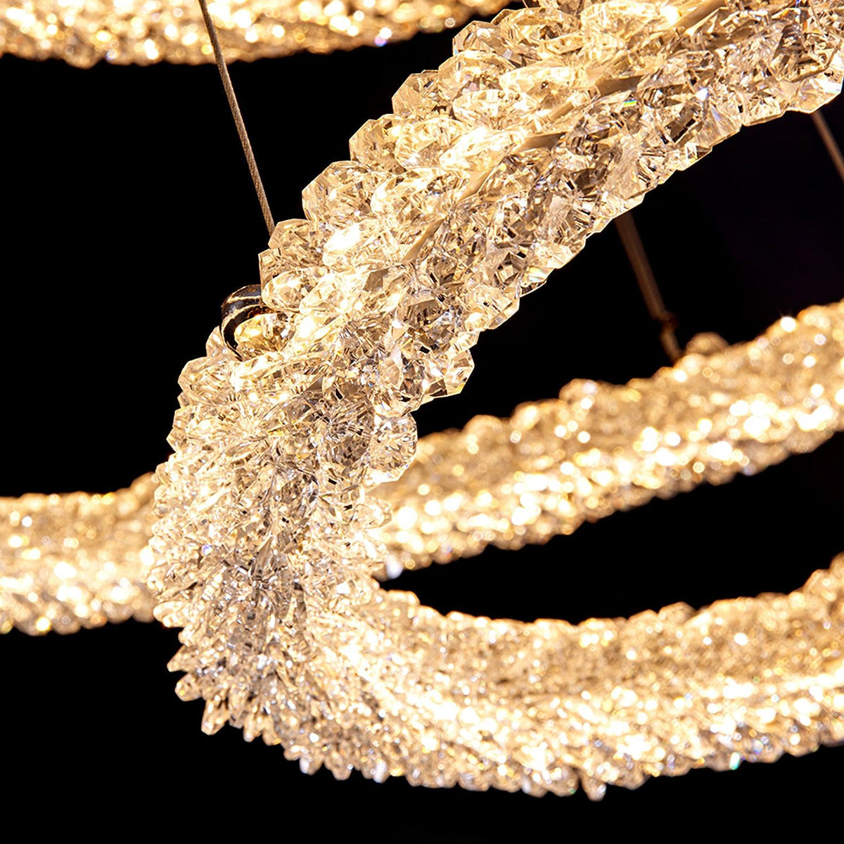 Seleira lámpara de araña Ring cristal LED