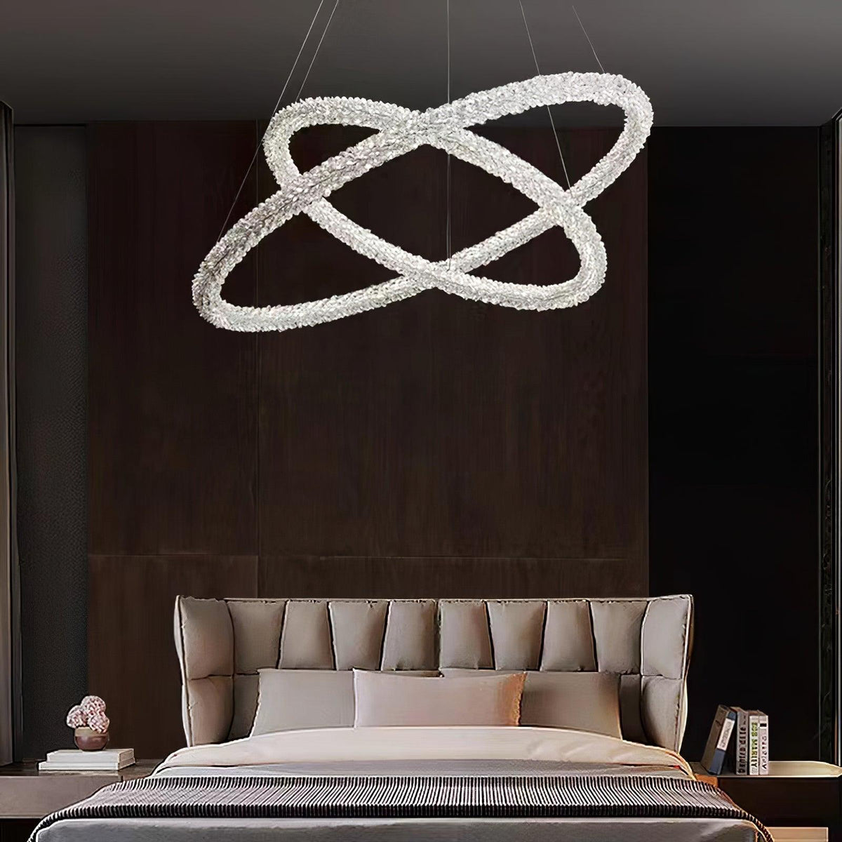 Seleira lámpara de araña Ring cristal LED