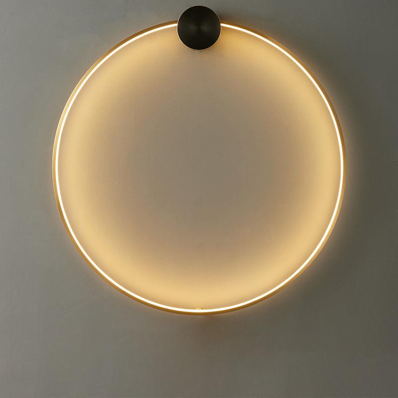 Oriaenne aplique de pared moderno minimalista anillado LED de latón metal