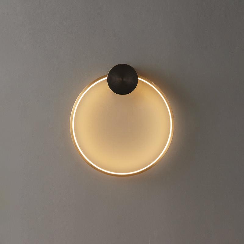 Oriaenne aplique de pared moderno minimalista anillado LED de latón metal