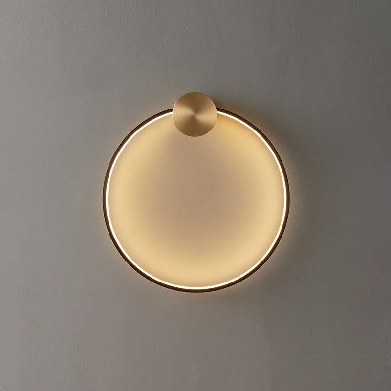 Oriaenne aplique de pared moderno minimalista anillado LED de latón metal