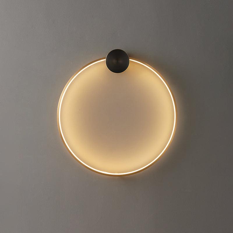 Oriaenne aplique de pared moderno minimalista anillado LED de latón metal