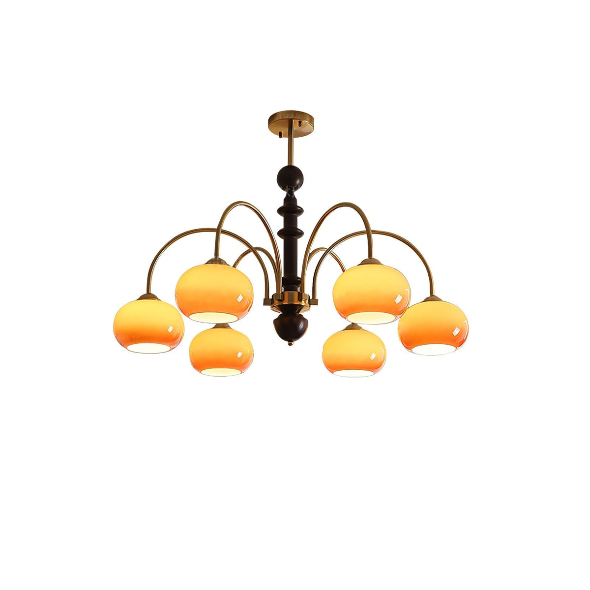 Calveth lámpara de araña de vidrio y latón en forma de persimona