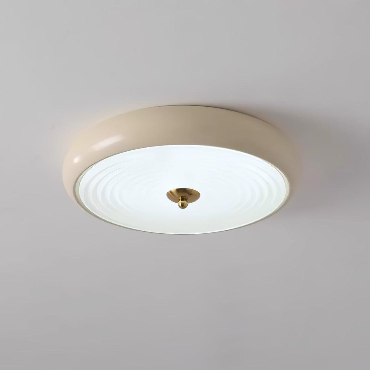 Utheara lámpara de techo moderna minimalista con vidrio efecto ondulado color crema