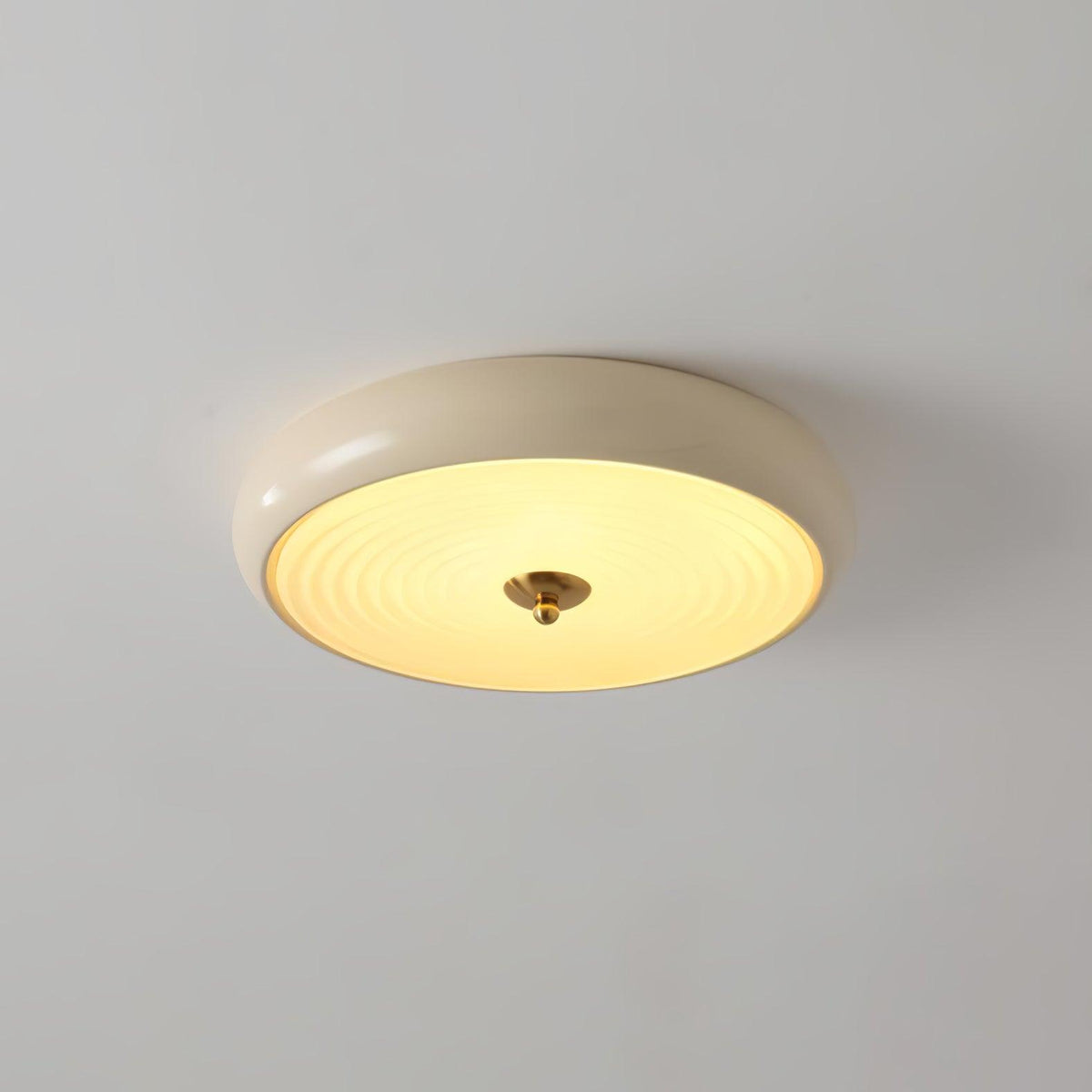 Utheara lámpara de techo moderna minimalista con vidrio efecto ondulado color crema