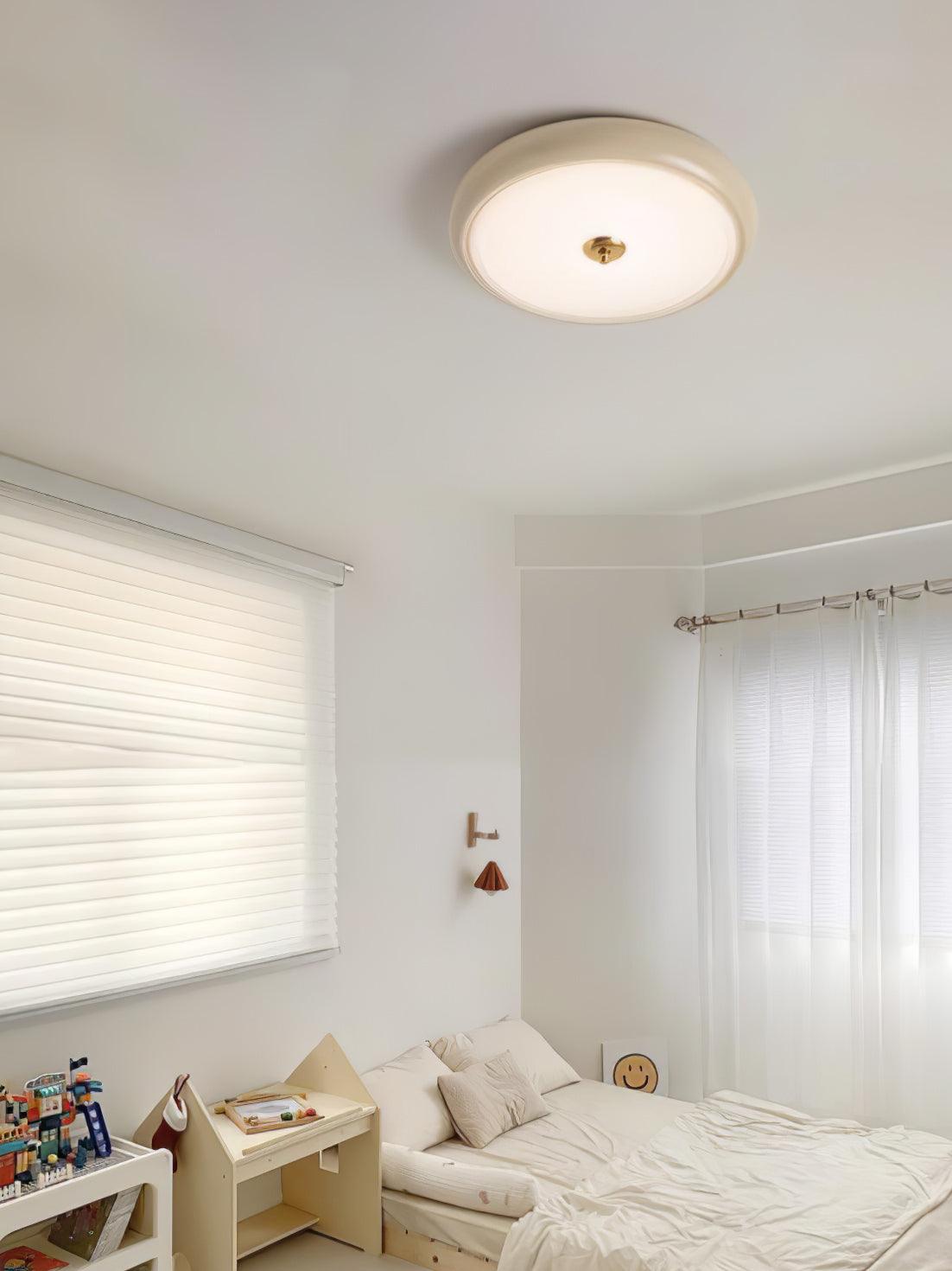 Utheara lámpara de techo moderna minimalista con vidrio efecto ondulado color crema