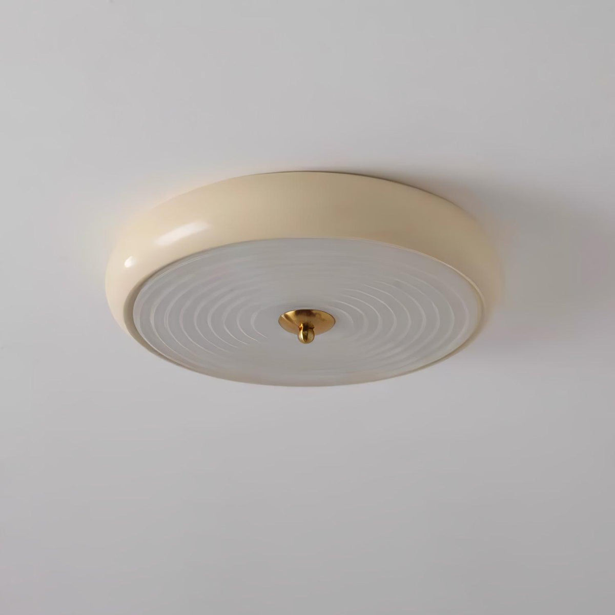 Utheara lámpara de techo moderna minimalista con vidrio efecto ondulado color crema