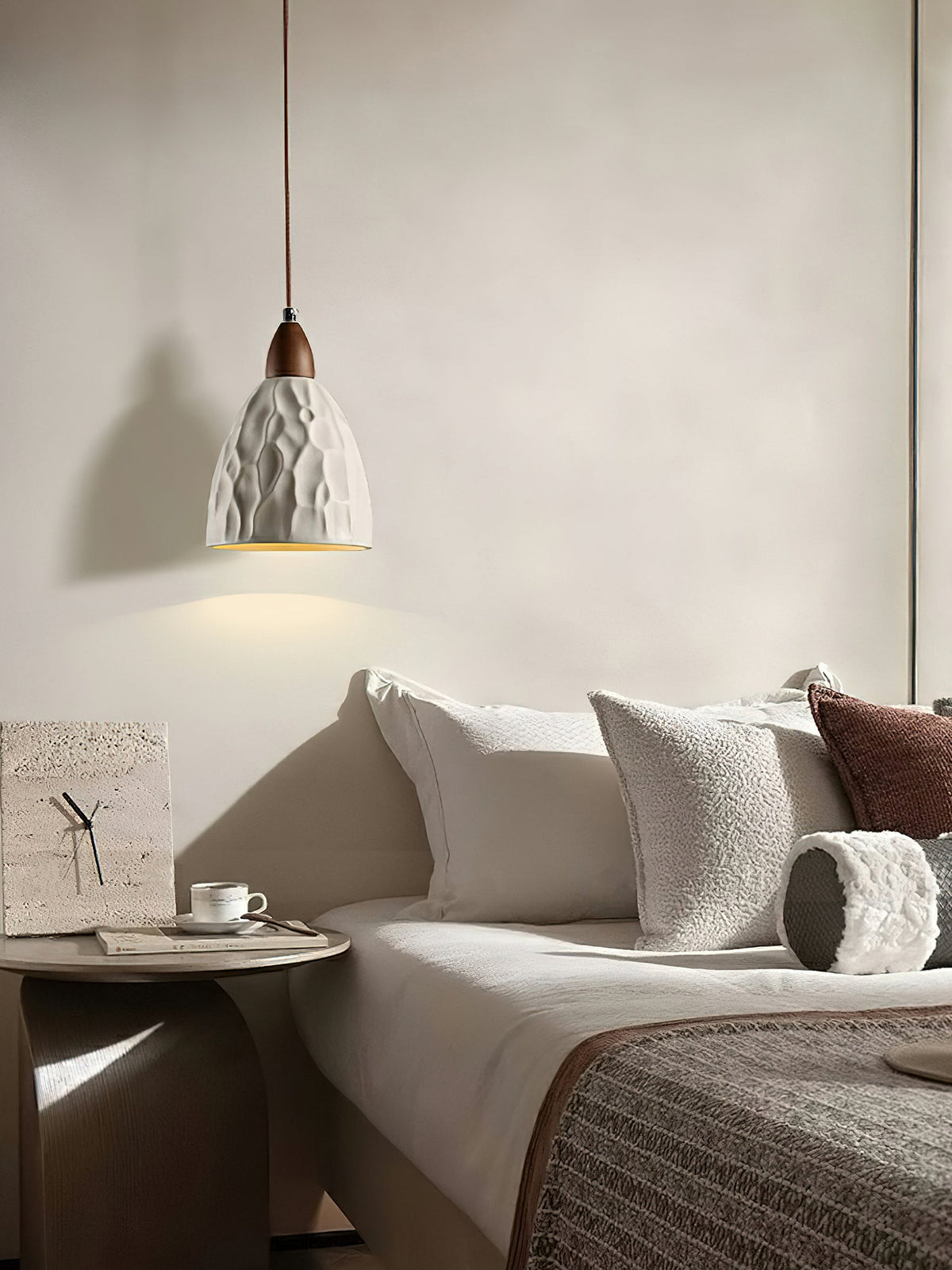 Osilora lámpara colgante Premium nórdica de madera con efecto efecto ondulado