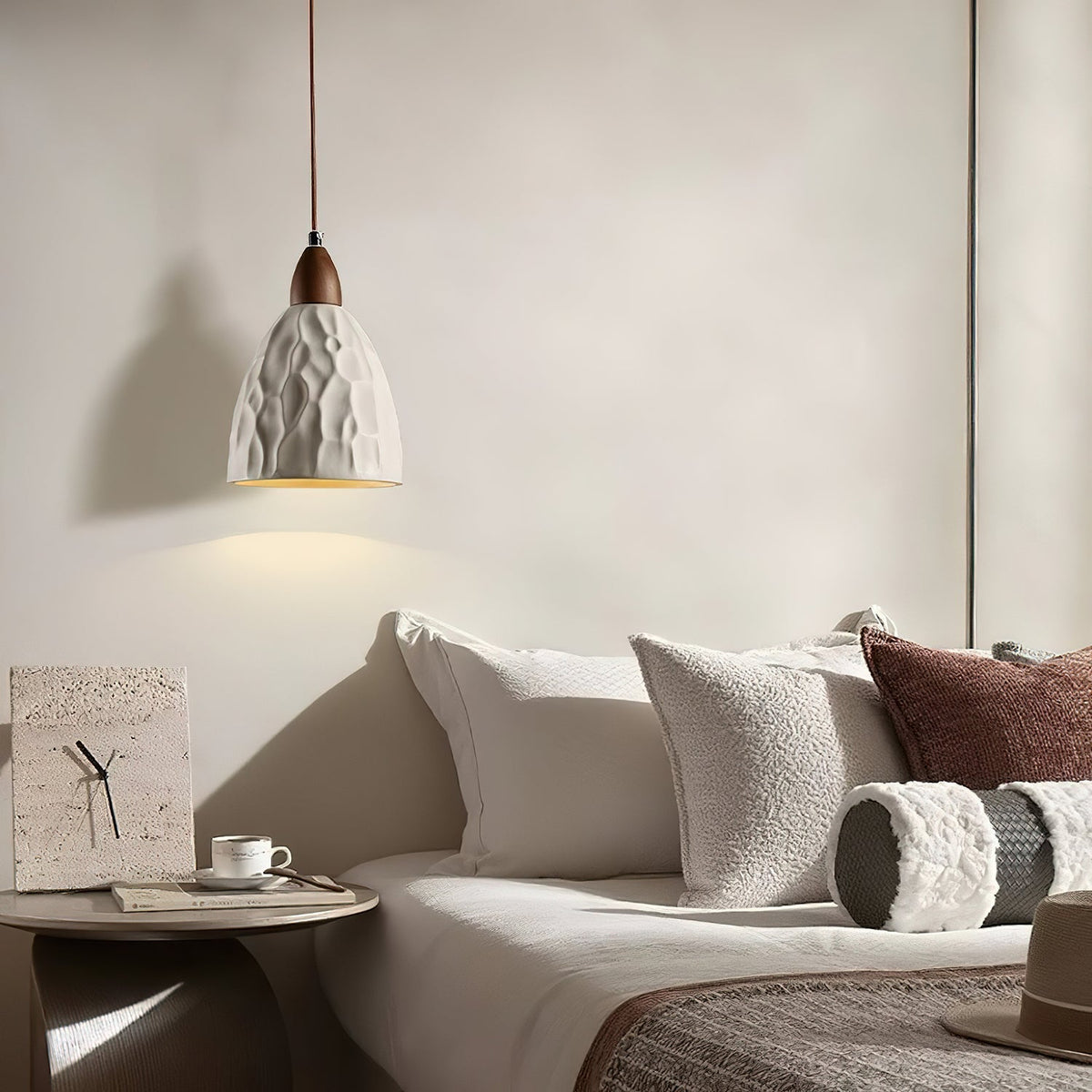 Osilora lámpara colgante Premium nórdica de madera con efecto efecto ondulado