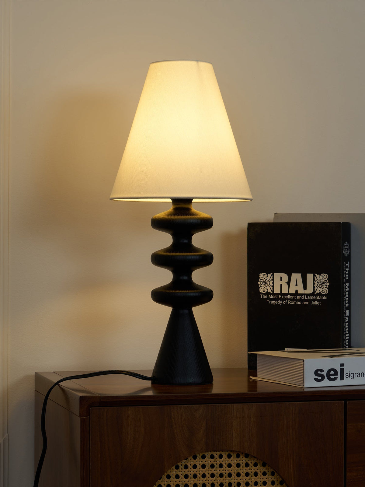 Zelms lámpara de mesa moderna de madera